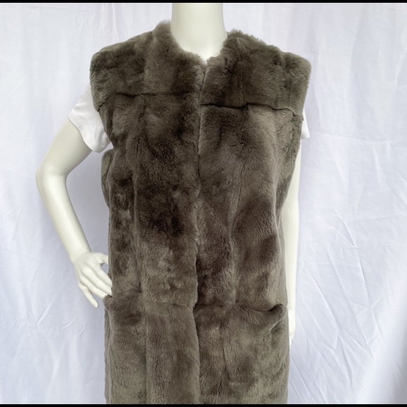 D.Exterior Rabbit Fur Vest in Gray Women Size M - Picture 10 of 15